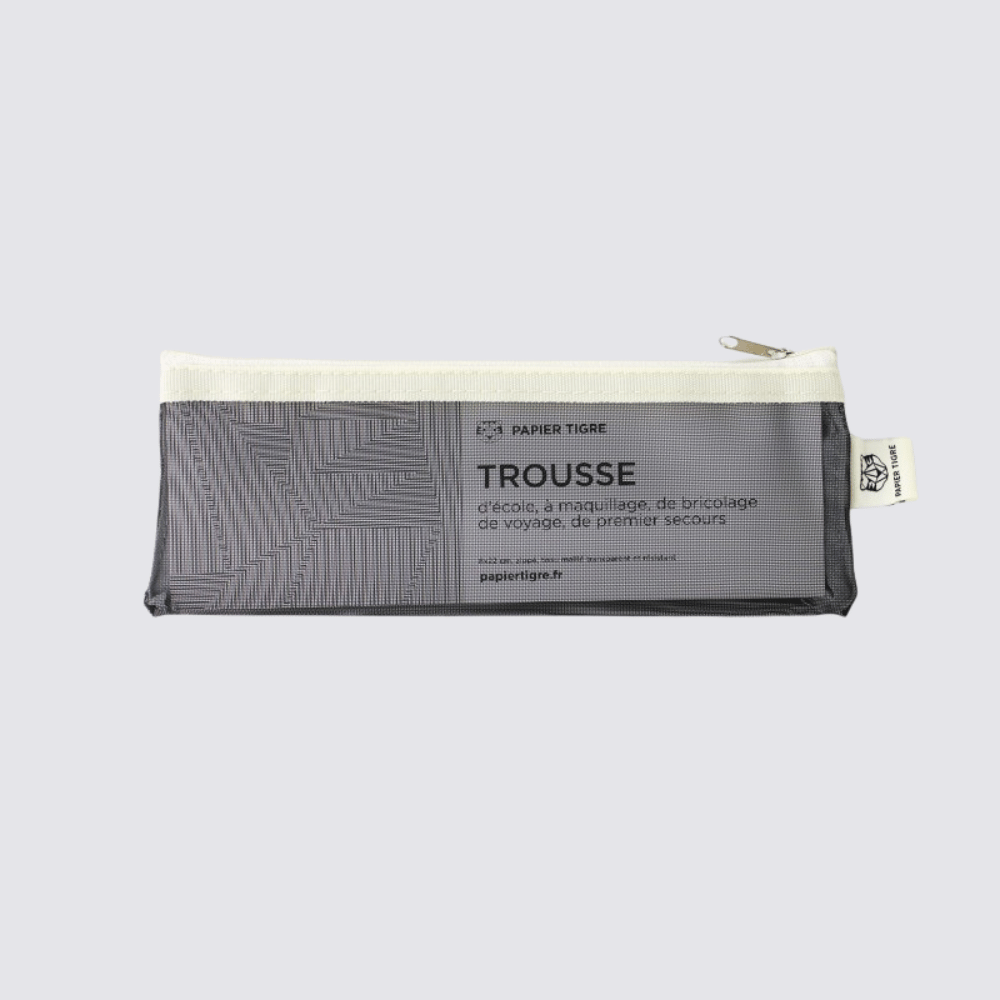 Mesh Pencil Case in Black & Yellow