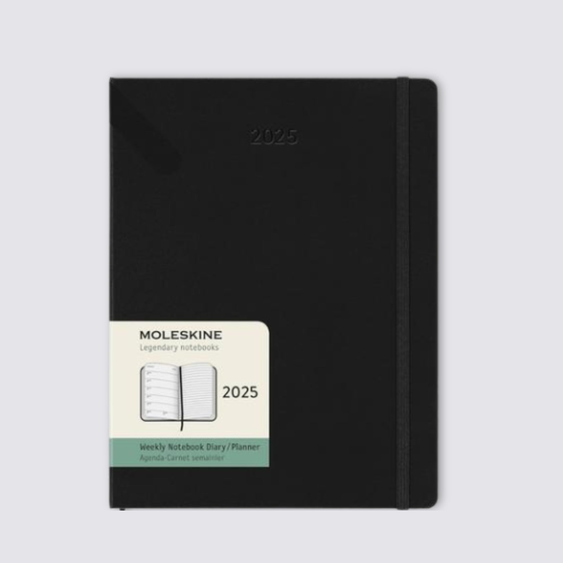 weekly dated 2025 diary black hard cover