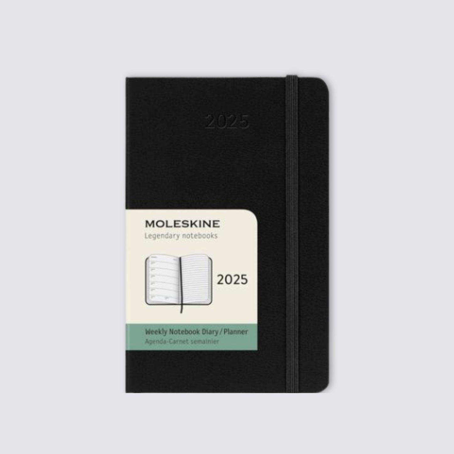 large size 2025 weekly dated diary black