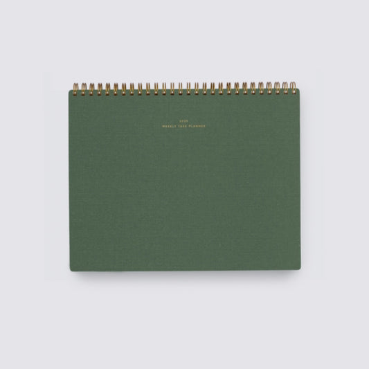 green dated planner for weekly tasks