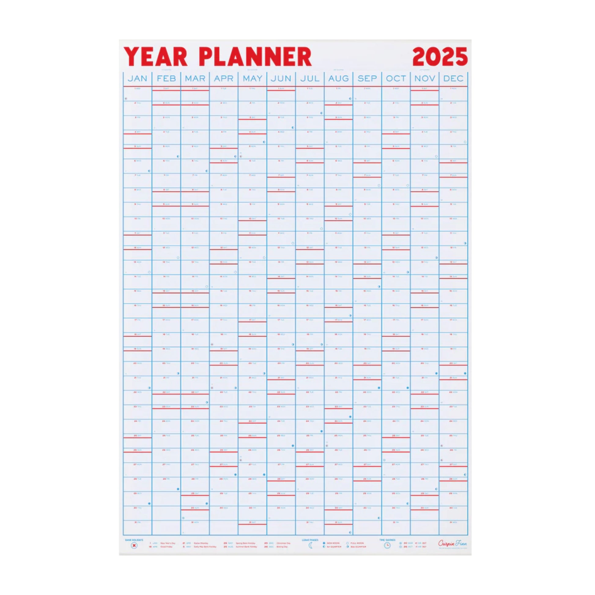 2025 Wall Planner - Vertical