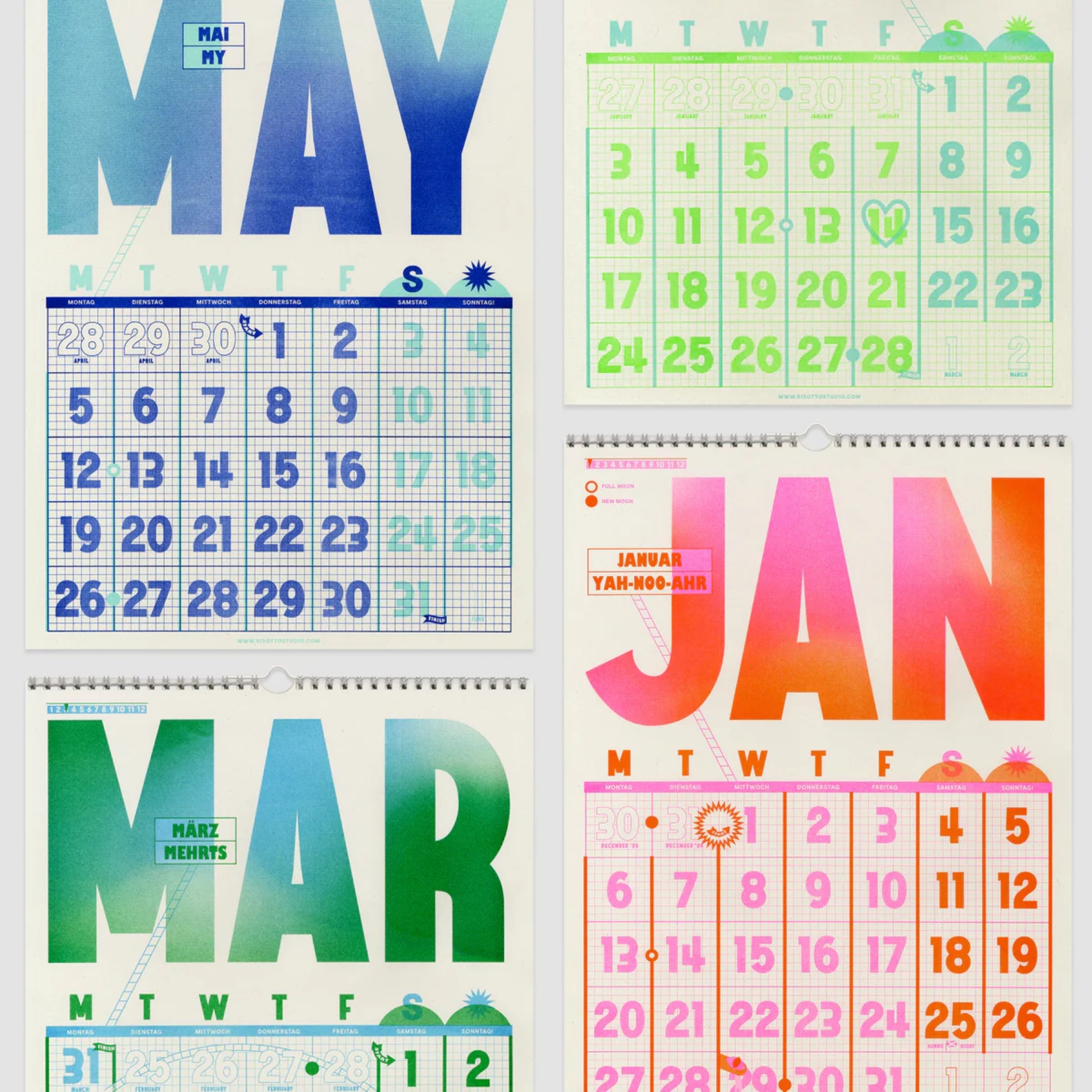 2025 Risograph Wall Calendar - A3