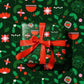 green and red Christmas wrapping paper