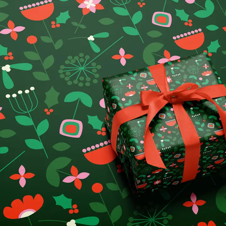 Christmas illustrated wrapping paper