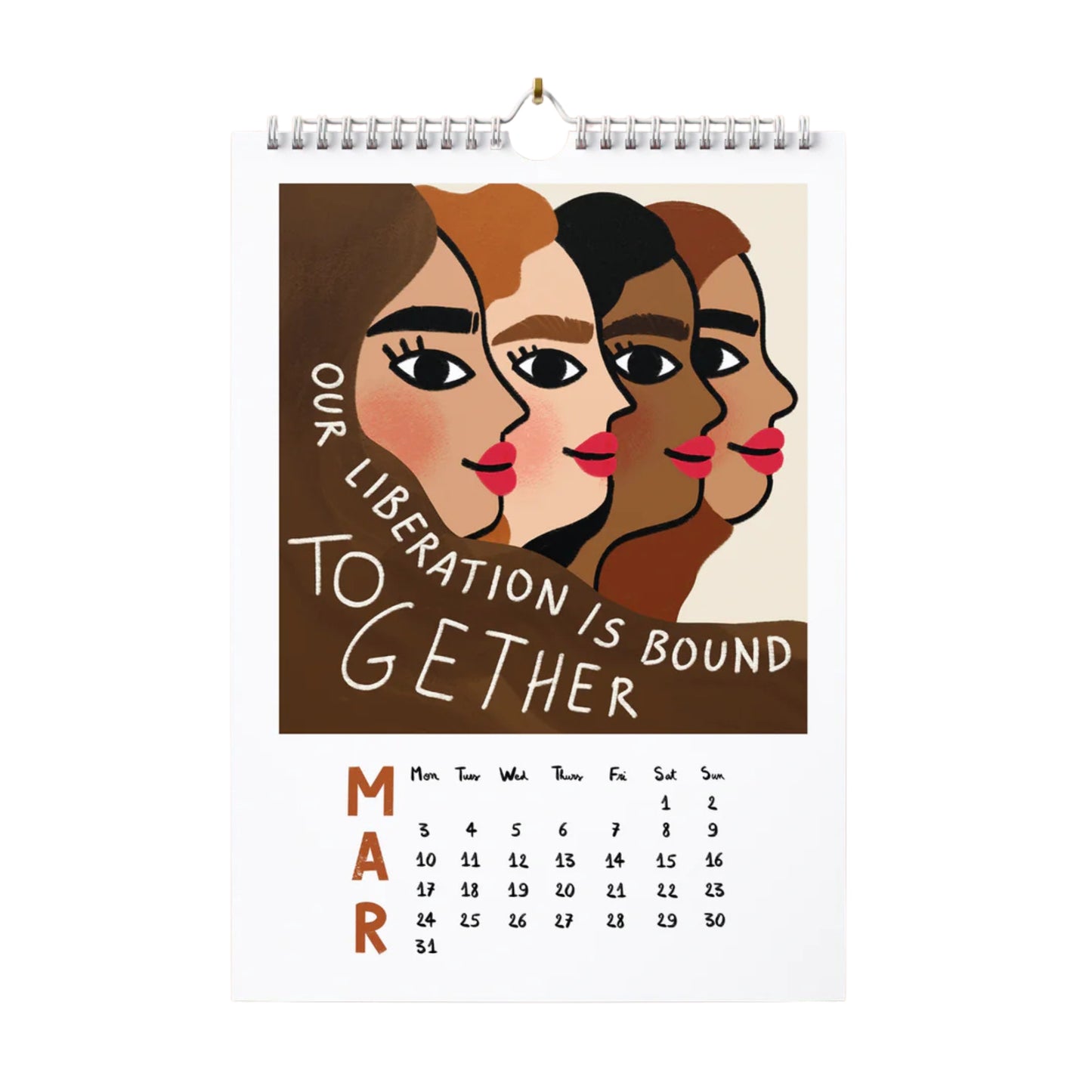 March illustrated calendar