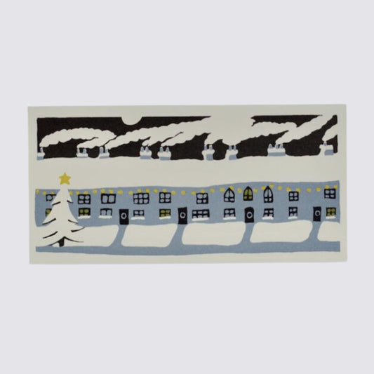 snowy house scene Christmas card