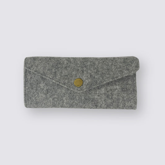 Woolen Pen Case Roll - Light Grey