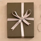 Small Gift Box - Khaki with Silver Ribbon