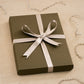 Small Gift Box - Khaki with Silver Ribbon