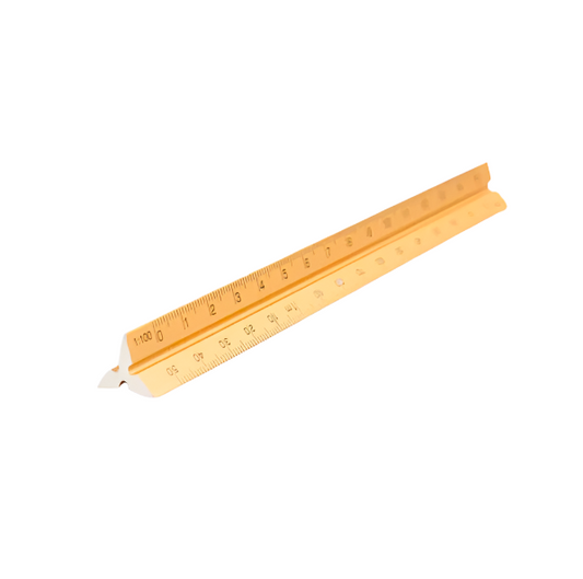 Triangular Scale Ruler - Gold