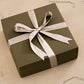 Large Gift Box - Khaki with Silver Ribbon