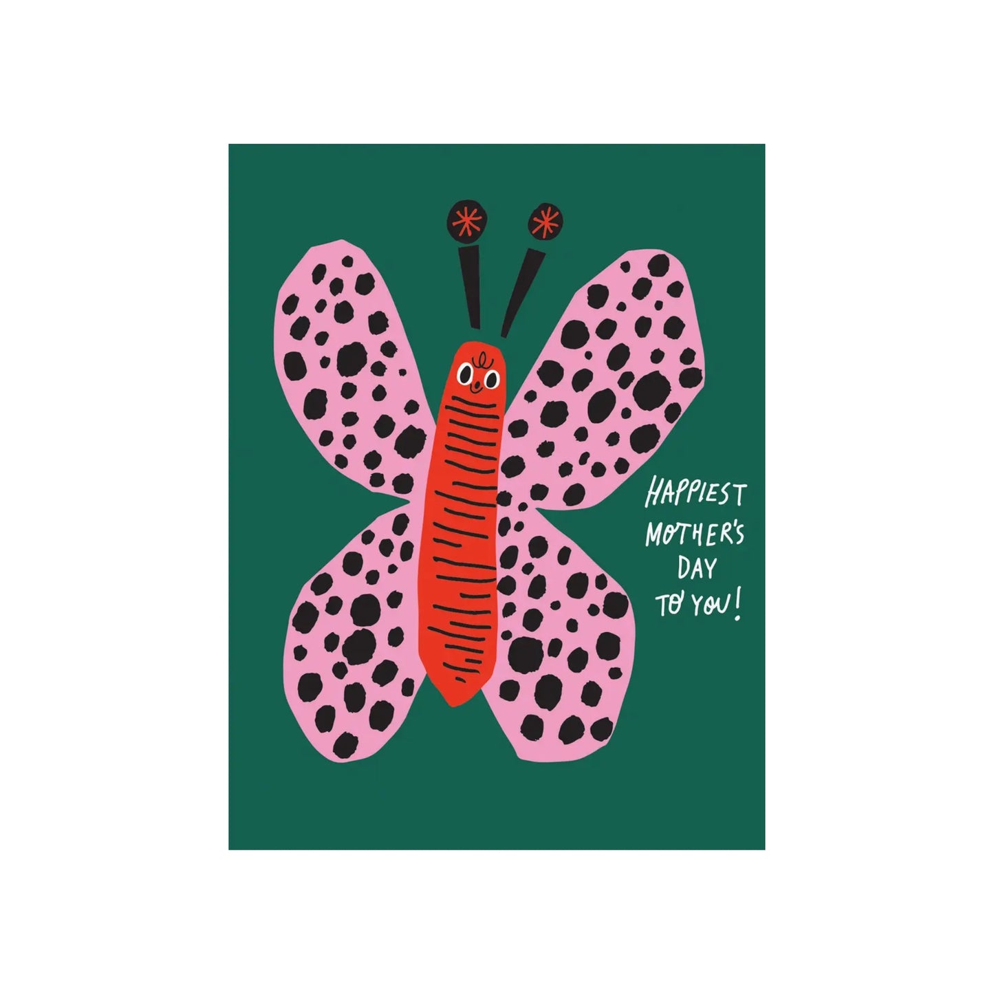 Mothers Day Birthday Card with Butterfly Illustration