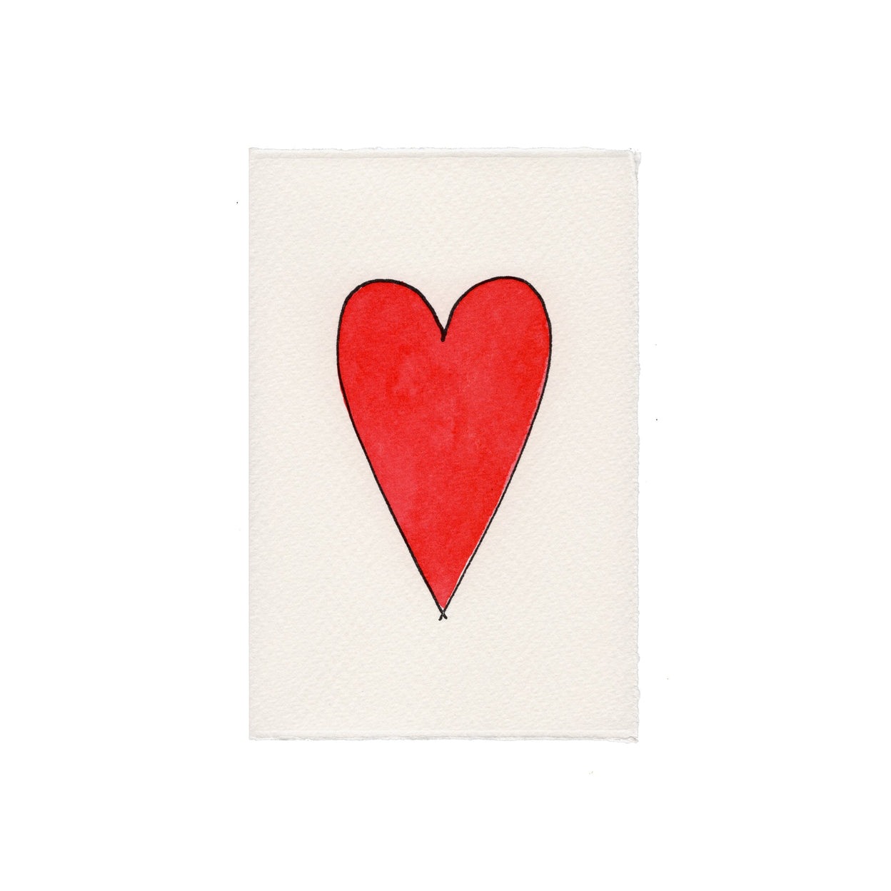 Painted Red Heart Valentines Card