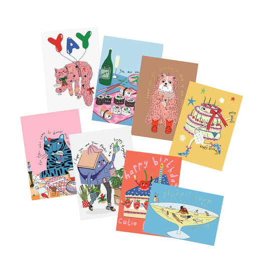 Illustrated Card Bundle B / All Occasions - Set of 8