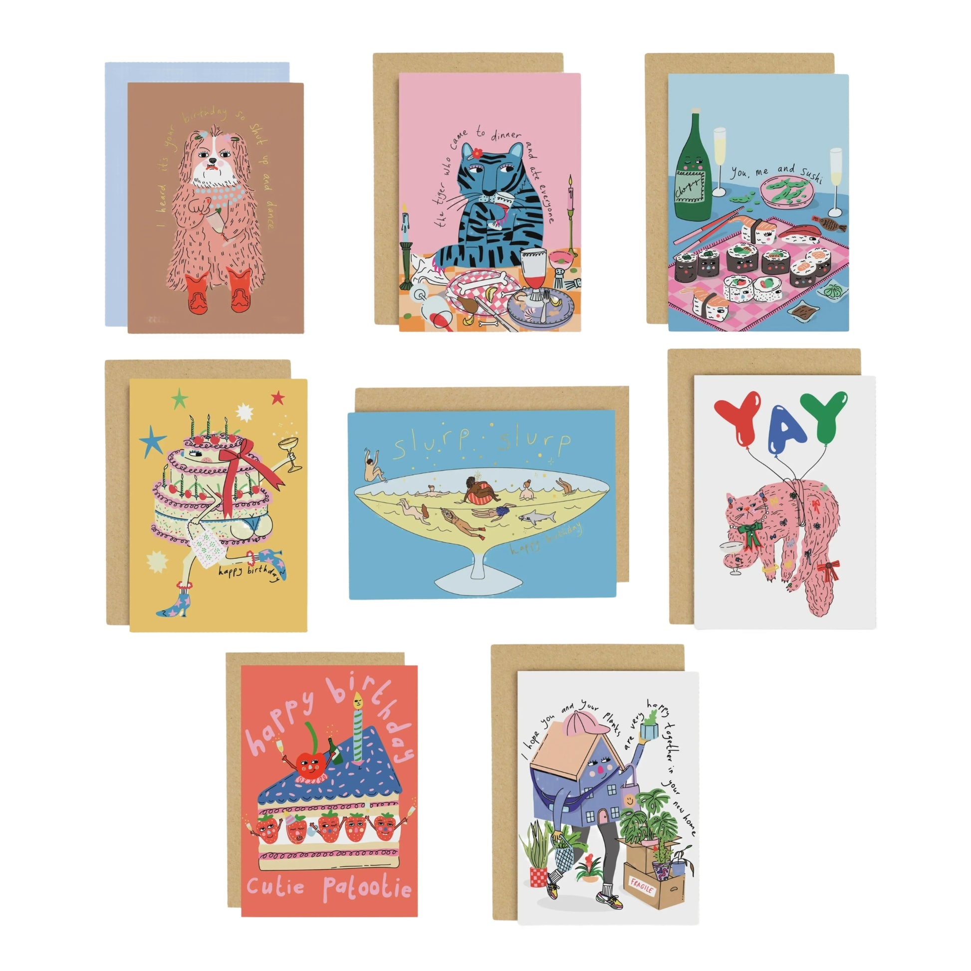 Illustrated Card Bundle B / All Occasions - Set of 8