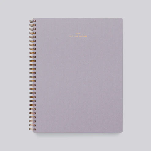 grey yearly dated diary for task planning