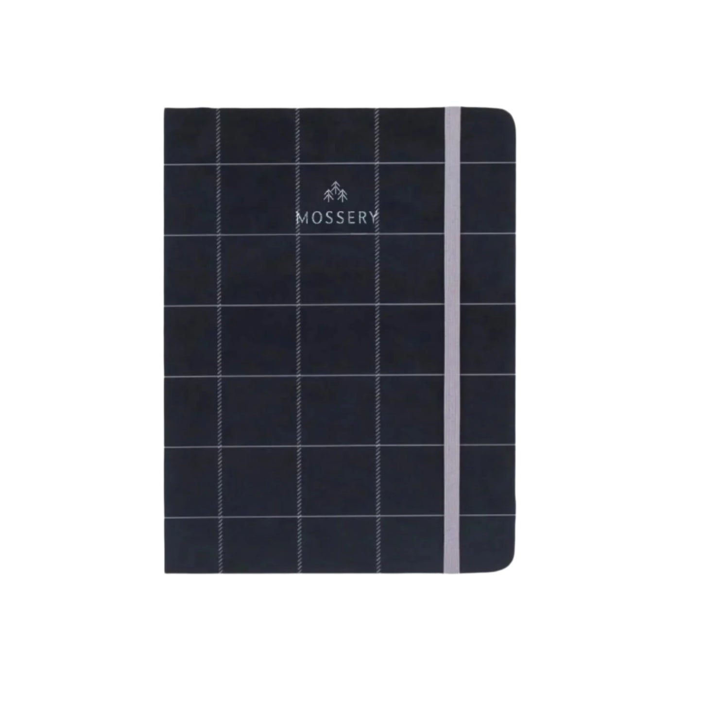 Black Plaid Refillable Mossery Notebook - Plain