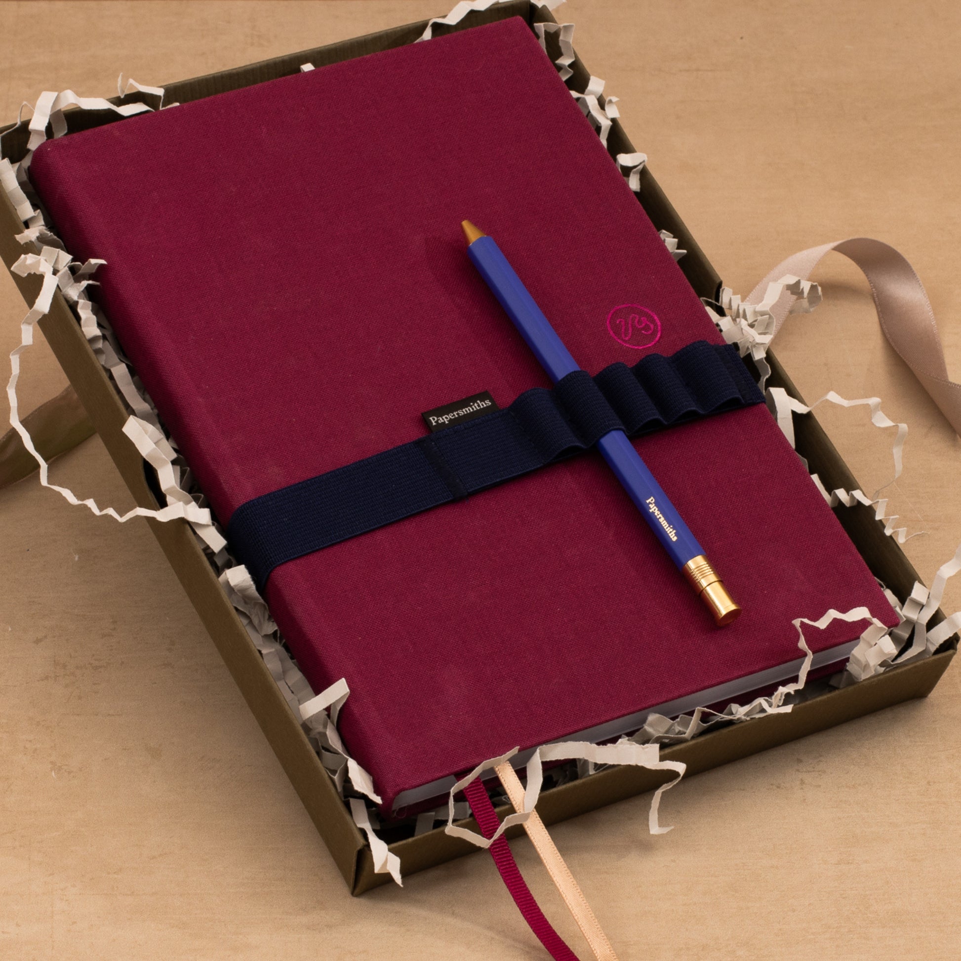 Dark Red Blue Stationery Set