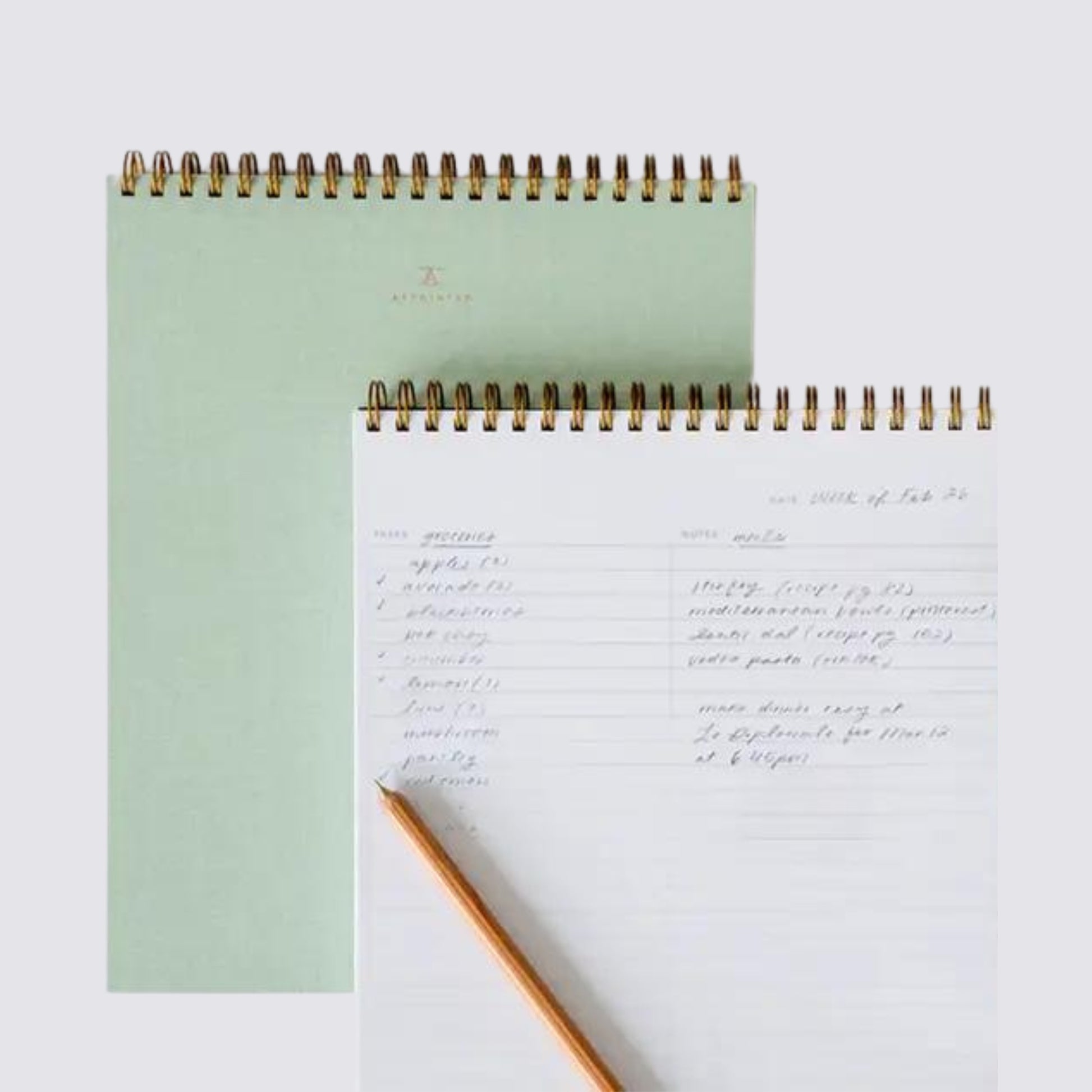 light green notepad for note taking