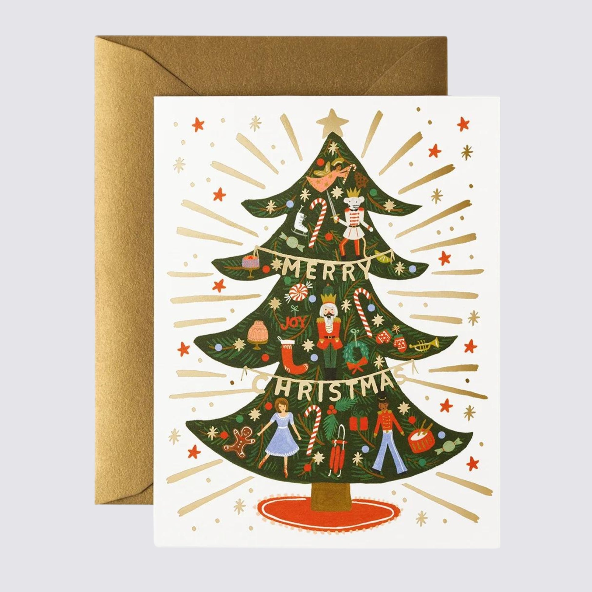 nutcracker tree gold envelope