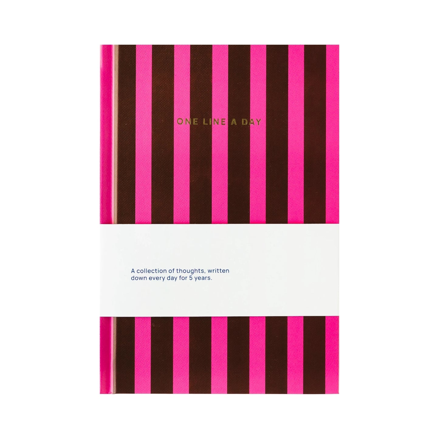 One Line A day Pink Stripe journal for a collection of thoughts to write down every day for 5 years. 