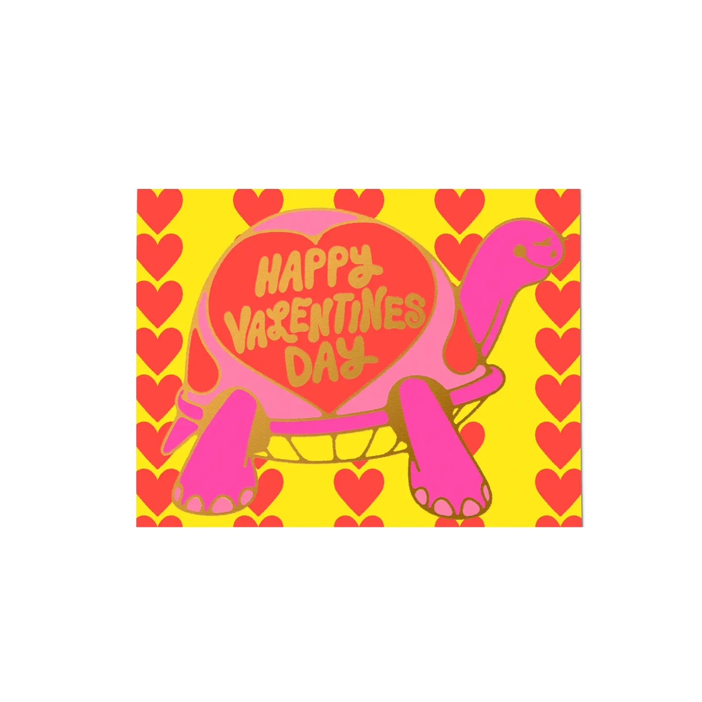 Retro Turtle Happy Valentines Day Card