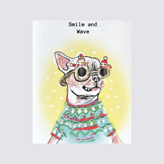 dog with sunglasses Christmas card