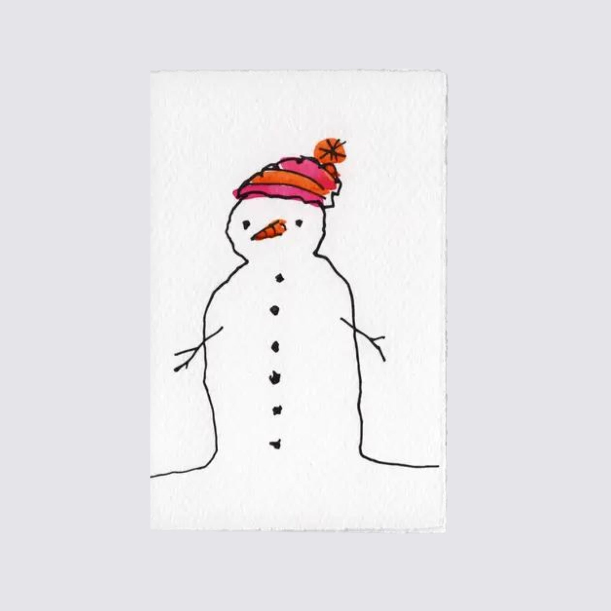 snowman outline card white background