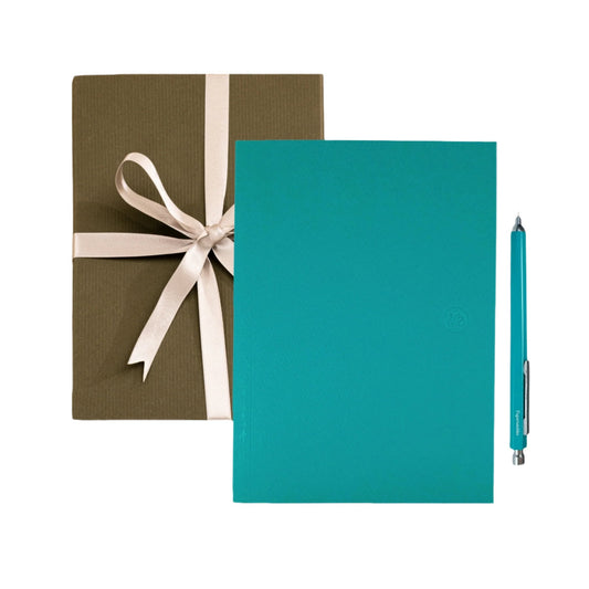 Teal Notebook and Pen Gift Set