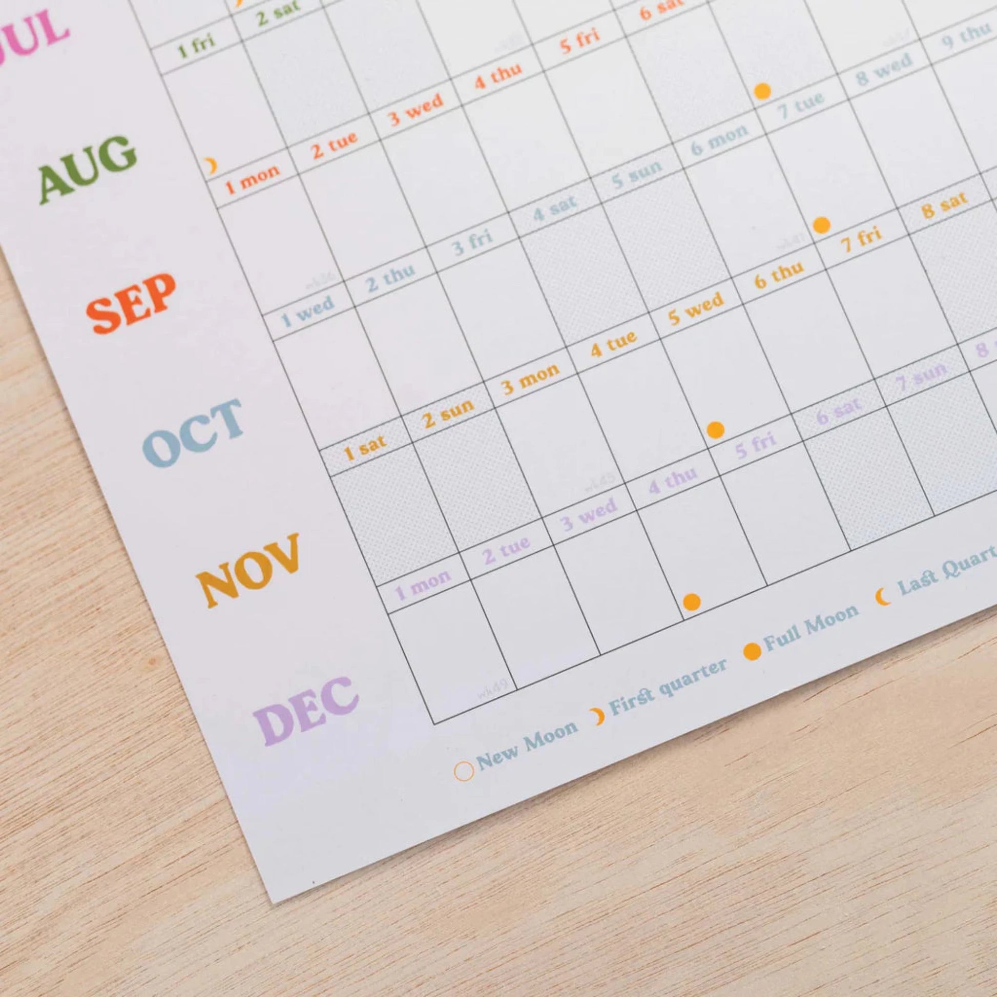 daily planning wall calendar