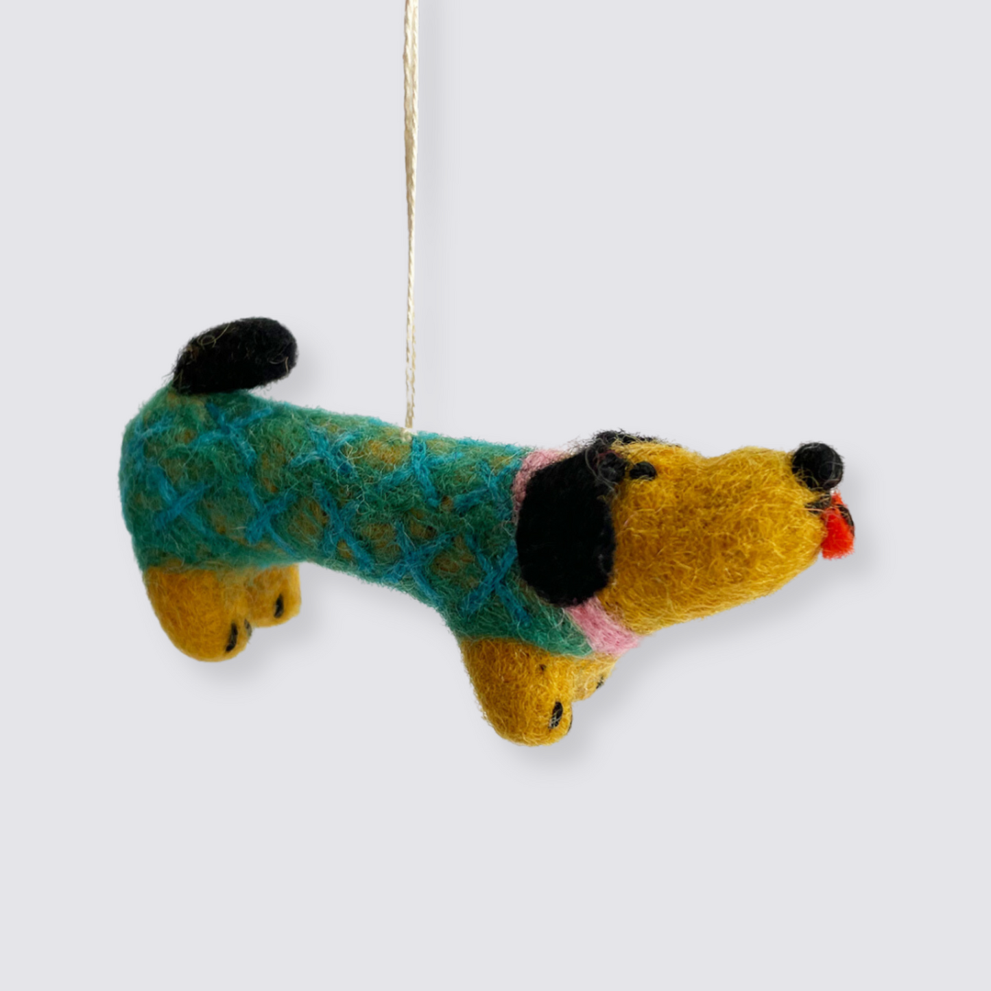 Wiener sausage dog hanging felt decoration