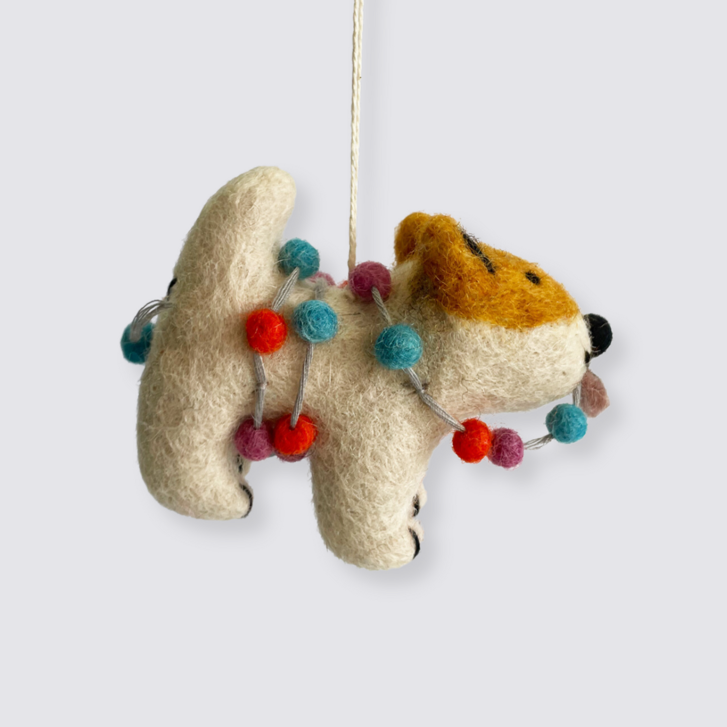 Dog felt christmas hanging decoration