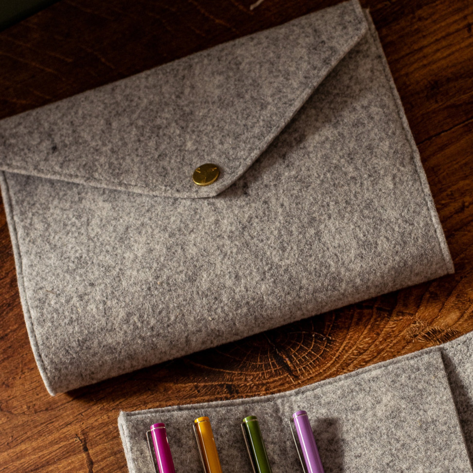 Woolen Notebook Case - Light Grey