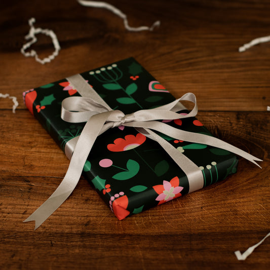 Bountiful Festive Bloom Christmas Wrapping Paper