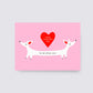 cute dog illustration valentines card