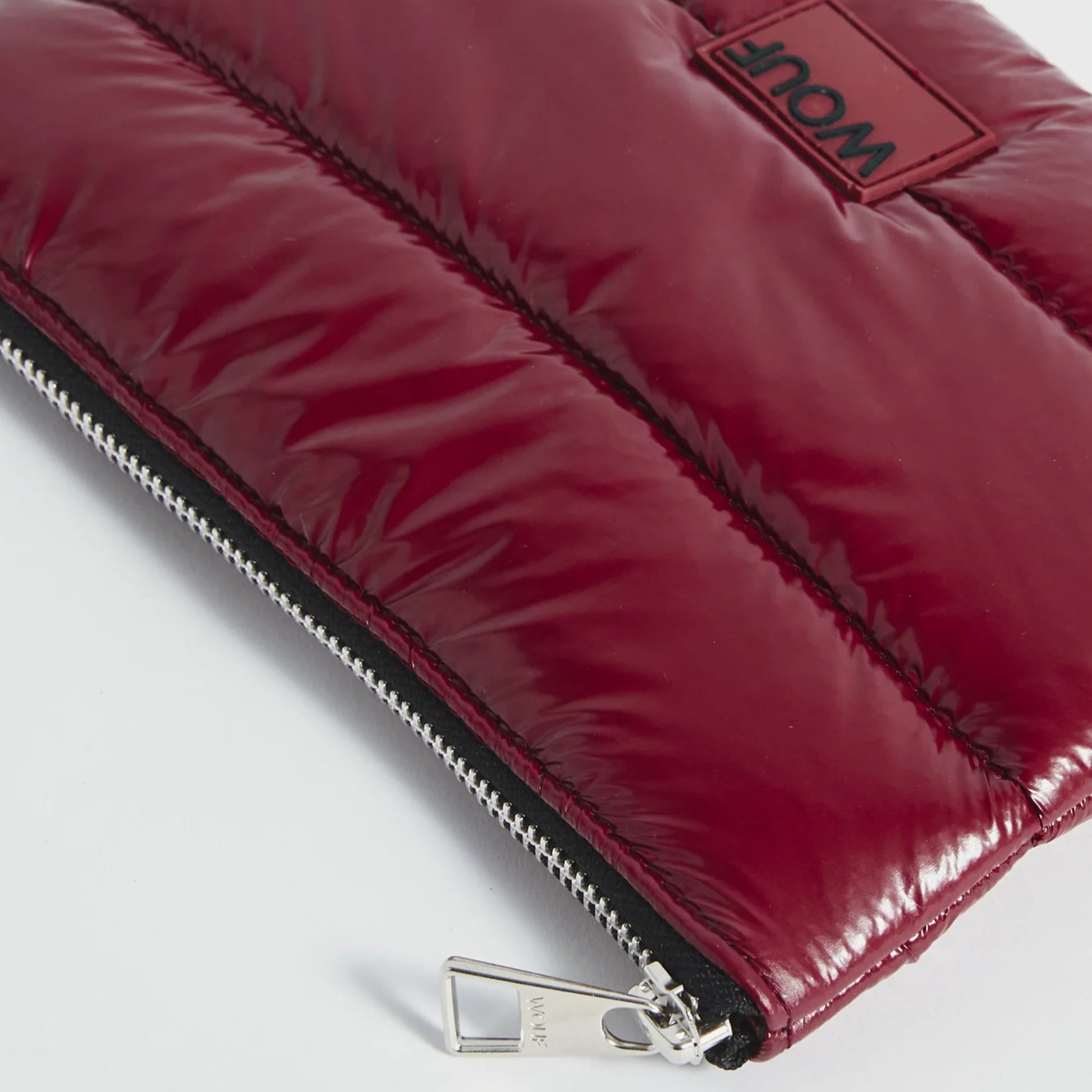 Dark Red Puffy Pencil Case