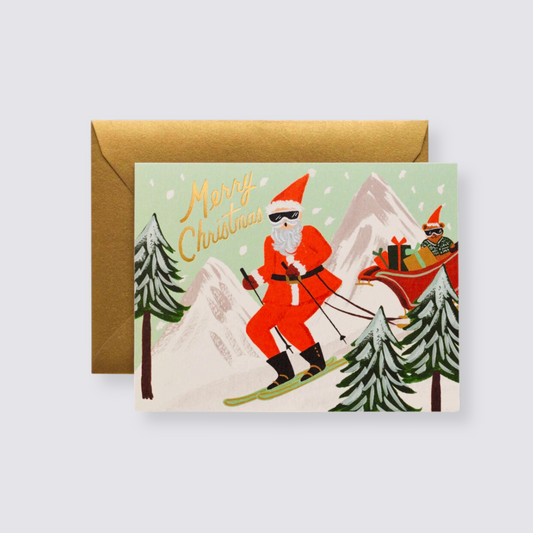 Skiing Santa - Set of 8