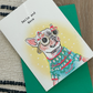 sparkly french bulldog christmas card